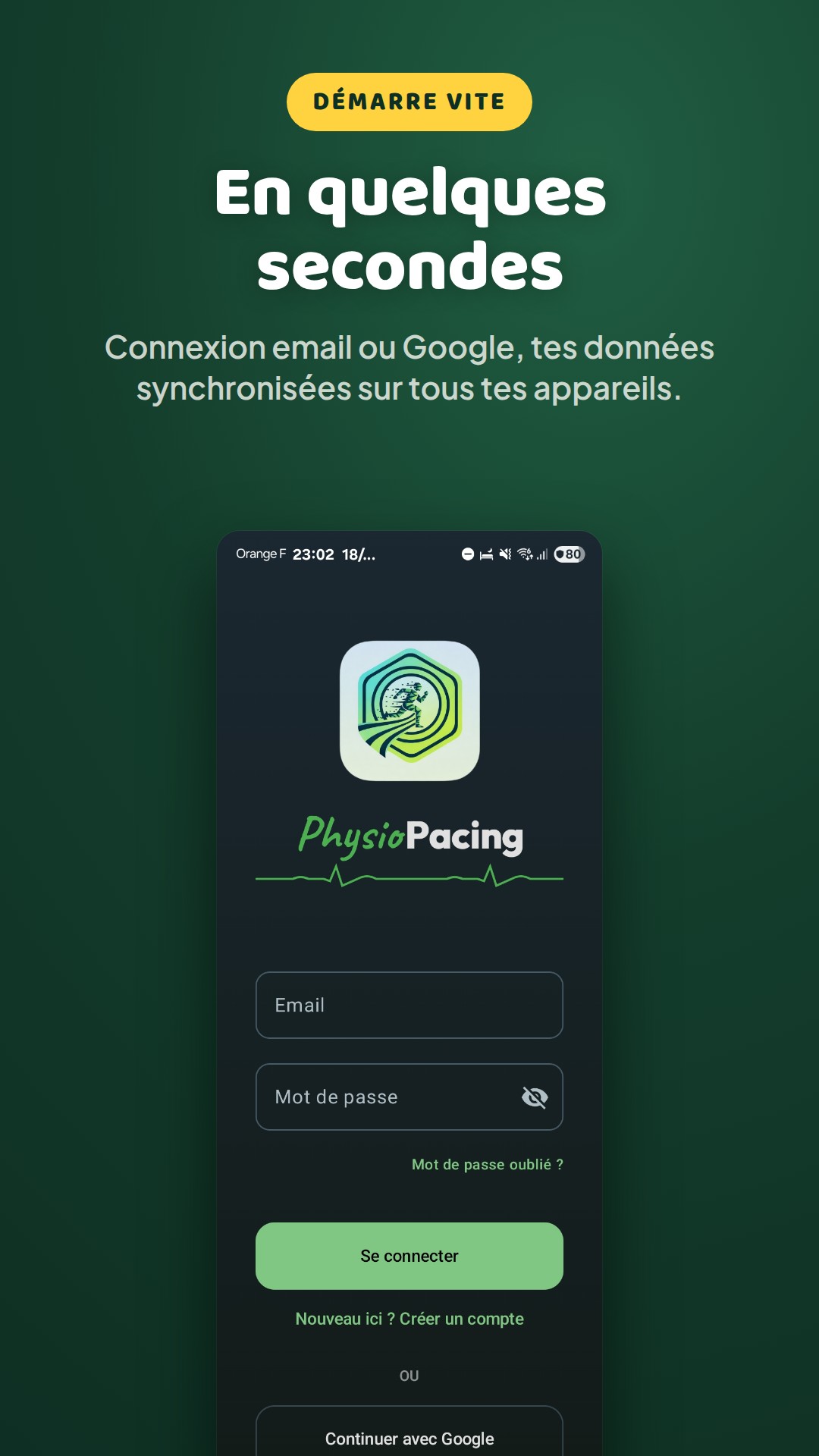 Écran de connexion